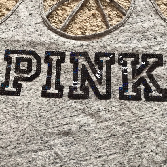 PINK | grey sequin tank - Picture 3 of 6